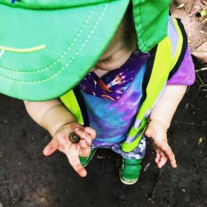 Child stops to look at something Image